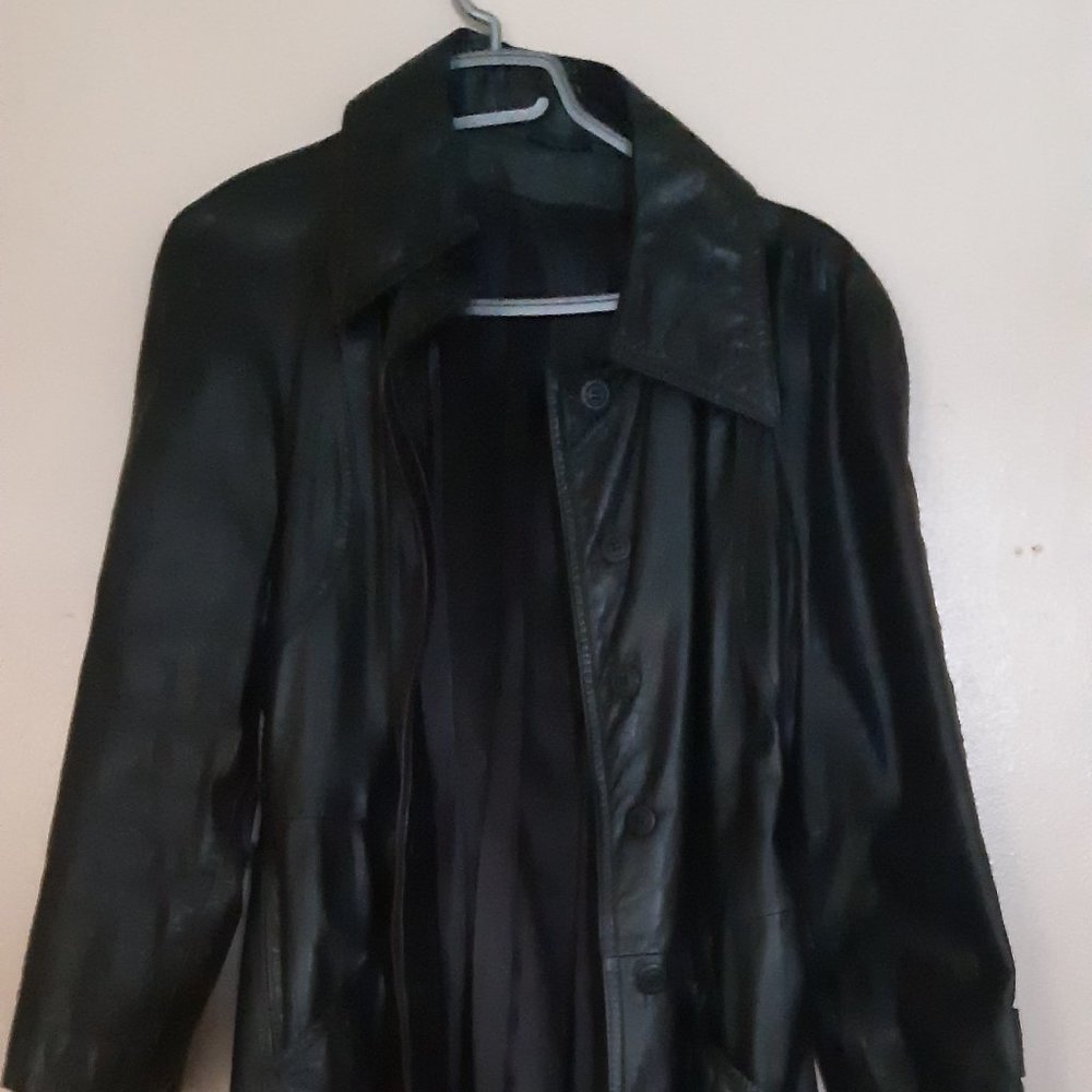 Vintage real leather trench size medium